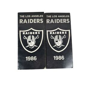 1986 Los Angeles Raiders Pocket Schedules NFL Lot Of 2